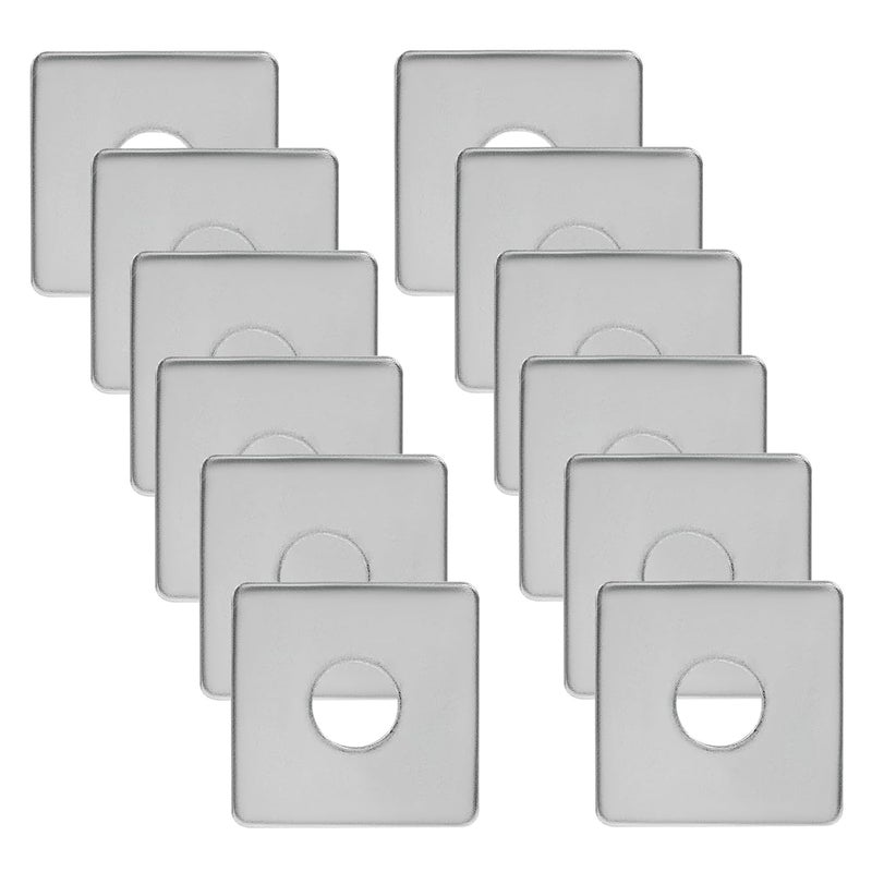 Coufce 10pcs M16 Square Bearing Plate Washer, 304 Stainless Steel Flat Pad Spacer Gasket Hardware Fastener, Heavy Duty Square Washers Plate, 0.67"(ID) x1.97"x1.97"x0.08" - Image 5